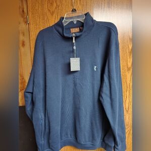 Tasso Elba Navy Blue Gol 1/4 Zip Pullover